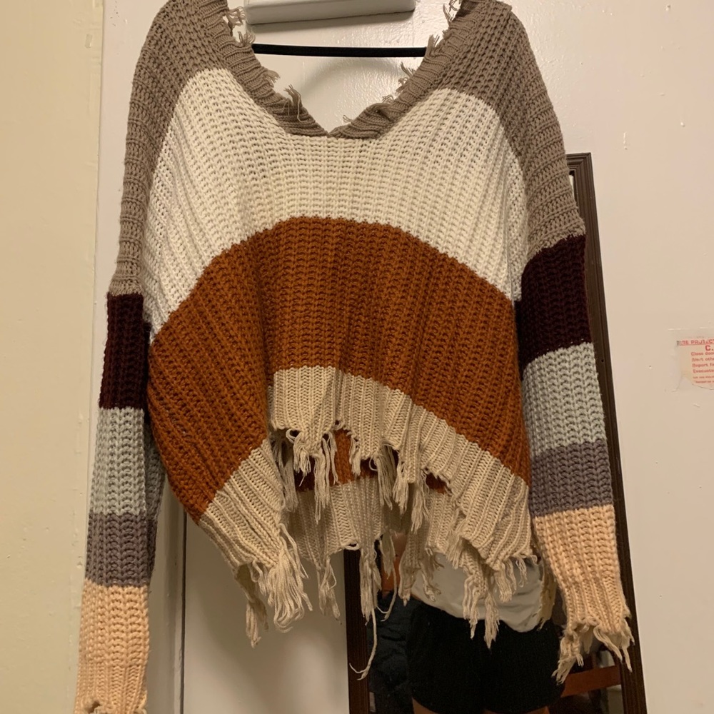 Miracle distressed multicolored sweater
